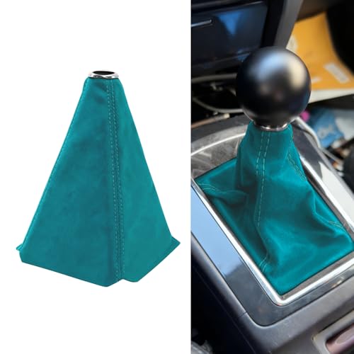 Car Shift Boot Cover, Stick Shift Cover, Suede Leather Manual Automatic Car Shifter Lever Knob Dust Protector, Dustproof Gear Shift Protection Sleeve Gaiter for Sedan Truck (Light Blue) - color: Light Blue