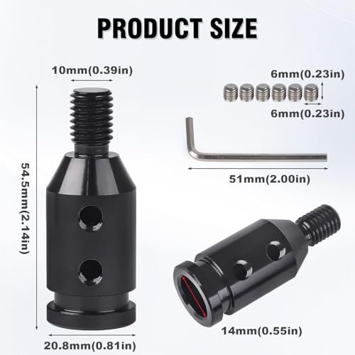 Universal Gear Shift Knob Adapter 10x1.5,Aluminum Alloy Shifter Knob Adapter,Gear Shift Adapter for Non-Threaded Manual Shifters M10x1.5(Black) - color: M10×1.5(Black)