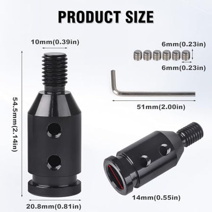 Universal Gear Shift Knob Adapter 10x1.5,Aluminum Alloy Shifter Knob Adapter,Gear Shift Adapter for Non-Threaded Manual Shifters M10x1.5(Black) - color: M10×1.5(Black)