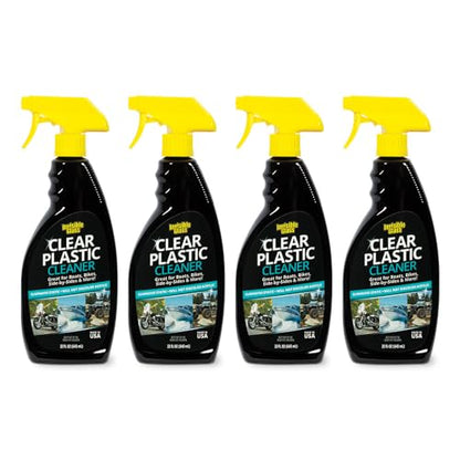 Invisible Glass 92084-4PK Clear Plastic Cleaner for Cars, Motorcycles, RVs, Boats, Helmet Visors, Golf Carts, Acrylic and Vinyl Windows, Streak-Free, Haze-Free, Removes Static, 22 Fl Oz, Pack of 4 - size: 1 Count (Pack of 4)