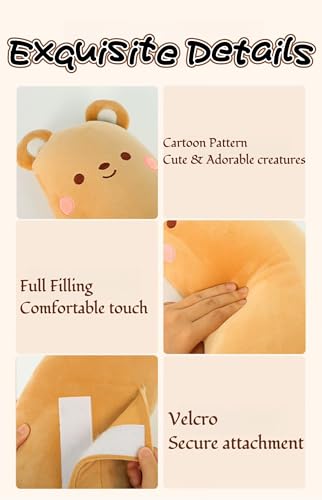Car Seat Belt Pillow Stocking Stuffers Cute Toy Rabbit Safety Seatbelt Shoulder Pad Auto Accessory Neck Cushion Protector Seatbelt Shoulder Protector Sleeping Pillow Nice Gift (Bear) - color: Bear