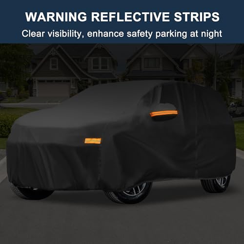 X AUTOHAUX Car Cover for Jeep Grand Cherokee 2002-2025 Aluminum Film Outdoor Waterproof Sun Rain Snow Hail Protection with Driver Door Zipper - size: For Jeep Grand Cherokee 2002-2023