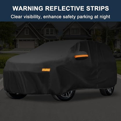 X AUTOHAUX Car Cover for Jeep Grand Cherokee 2002-2025 Aluminum Film Outdoor Waterproof Sun Rain Snow Hail Protection with Driver Door Zipper - size: For Jeep Grand Cherokee 2002-2023