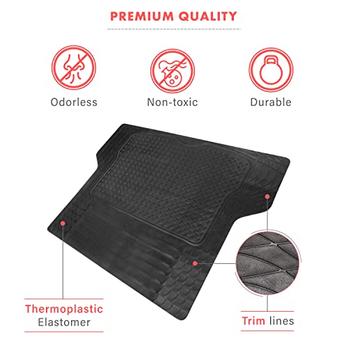 VaygWay Heavy Duty Cargo Liner Trunk Floor Mat – All Weather Trunk Protection Floor Mat - Black Rubber Trimmable Durable Cargo Auto Mat – Universal Fit Car SUV Truck Auto - style: Cargo Floor Mat
