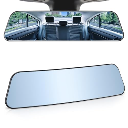 JOYTUTUS Rearview Mirror, 12 Inch Panoramic Anti-Glare Clip-on Wide Angle Convex Rear View Mirror, Effectively to Reduce Blind Spot, Universal for More Car SUV Trucks -Blue - color: Blue 1 PCS