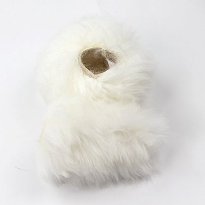 Yontree Fashion Fluffy Steering Wheel Covers for Women/Girls/Ladies Australia Pure Wool 15 Inch 1 Set 3 Pcs (White) - color: White, size: Long Wool