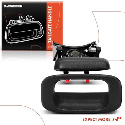 A-Premium - Tailgate Handle & Bezel Assembly - Compatible with 1999 2000 2001 2002 2003 2004 2005 2006 2007 Chevy Silverado GMC Sierra 1500 2500 3500 - # 15997911, 15228539, 15228540, 15228541 - color: Textured Black, size: Tailgate Handle & Bezel