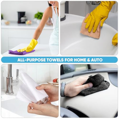 AIDEA Microfiber Cleaning Cloth Roll, 75PK, Reusable Paper Towels Tear Away Cloth, Microfiber Towels for Cars, Lint Free Cleaning Rags for House, Kitchen, Window, 11.5"×11.5", Purple - color: Purple