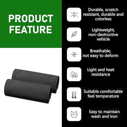 2 PCS Car Inside Door Handle Protector, 5.7" x 4.72" Breathable Suede Anti-Scratch Closure Protective Case, Universal Vehicle Interior Accessories, for Cars, Trucks and Vans (Black)
