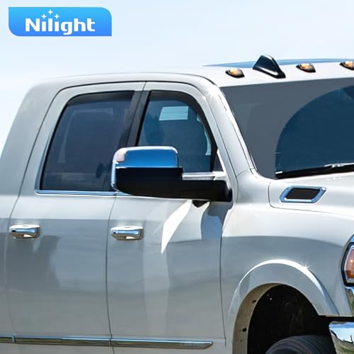 Nilight Window Rain Guards for Dodge Ram 2500 3500 Crew Cab 2019-2025 2026, Side Window Deflectors Vent Visors, Smoke Tint, Reduce Wind Noise, Car Wash Safe, 4PCS - size: RAM 2500 3500 2019-2026 Crew