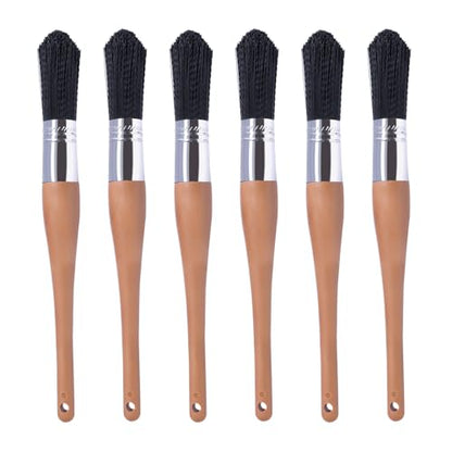 Wesquer Parts Cleaning Brush Home and Auto Use Parts Cleaner Brush Solvent Brush for Cleaning Auto Engine Parts, Clean Motors, Metal Parts, Machinery (Black 6pcs) - color: Black 6pcs
