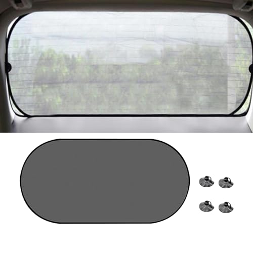Car Rear Window Sunshade, 20"×40" Rear Window Sun Shade Blocker with Suction Cups, Mesh Sunlight Shield Provide Glare Shield and UV Rays Protection for Baby, Universal Car Accessories for Most Models - color: black