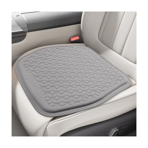Gel Car Seat Cushion, Non-Slip Breathable Automotive Front Seat Bottom Cushion Pad, Comfortable & Cooling Seats Cover Interior Mat for Sedans SUVs Trucks, Car Accessories (Gray) - color: Gray