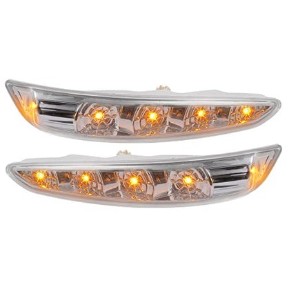 X AUTOHAUX 1 Pair Car 4 LED Front Left and Right Side Mirror Turn Signal Light 87613-3S000 87623-3S000 for Hyundai Sonata 2011-2014