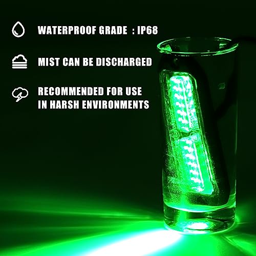 WINECO Green 8pcs Ultra Slim LED Emergency Strobe Police Lights, Surface Mount Grill Grille Hazard Safty Warning Flashing Light for Volunteer Trucks Vehicles - color: Green