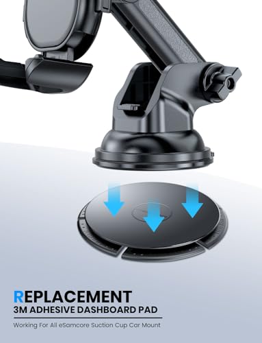 eSamcore Dashboard Sticky Pad [4-Pack], for Suction Cup Phone Mount [Diameter: 3.1”] 3M Adhesive Pad Dash Mount Disk for iPhone/iPad/Tablet/GPS Dash Mount Holder - style: 4-Pack
