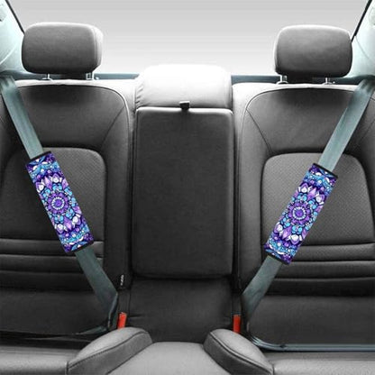 Universal Car Seat Belt Pads Cover,Purpe Mandala Seat Belt Shoulder Strap Covers Harness Pad for Car/Bag,Soft Comfort Helps Protect You Neck and Shoulder from The Seat Belt Rubbing(2 Pack) - color: Purple Mandala