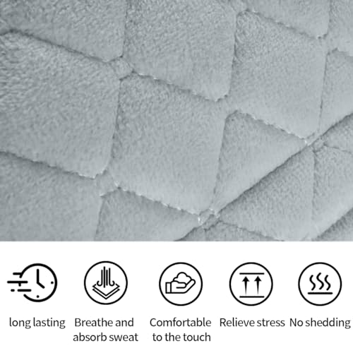 JOYCOURT 2PCS Universal Car Seatbelt Pad Cover, Long Crystal Velvet Shoulder Cover Kit for Adults and Children, Helps Avoid Friction on Shoulder and Neck, Fits All Cars and Packs - color: Grey