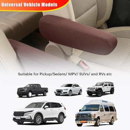 2PC Car Front Seat Armrest Covers,Seat Arm Rest Cover,Flat Cloth Fabric Armrest Cover,Replacement Car Front Seat Armrest Cover(Coffee,1Pair) - color: Coffee-2PC