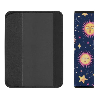 Women's Car Belt Covers, Space Galaxy Constellation Sun Moon Stars Pattern Fashion Cushion Pad Car Shoulder Strap Harness Pad - color: Color354