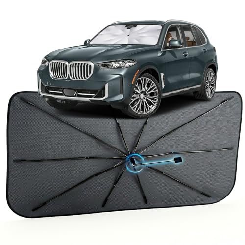 Car Windshield Sun Shade for BMW X5 2014-2026 –[Reflective Coated Fabric] Sunshade Umbrella for Front Window, Car Shades Sun Visor Keep Car Cool and Protects Interior, 1:1 Exact Fit - size: For BMW X5 2014-2026
