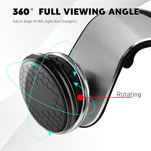 Strong Magnetic Car Phone Holder, Car Phone Mount Holder, 360° Rotatable L-Shape Air Vent/Dashboard Mount, Adjustable Air Vent Navigation Magnetic Smartphone Bracket for Auto SUV (Silver) - color: Silver