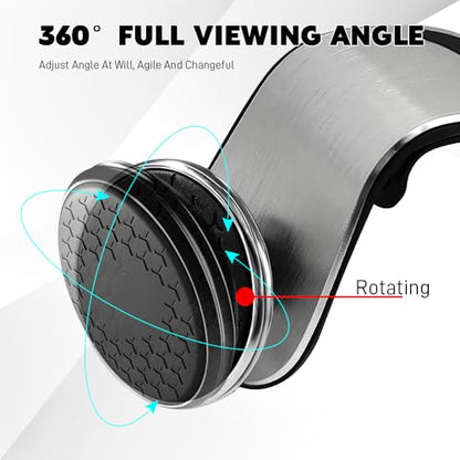 Strong Magnetic Car Phone Holder, Car Phone Mount Holder, 360° Rotatable L-Shape Air Vent/Dashboard Mount, Adjustable Air Vent Navigation Magnetic Smartphone Bracket for Auto SUV (Silver) - color: Silver