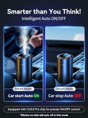 Ceeniu Smart Car Air Fresheners, New Smell Experience By Ultrasonic Mist, Auto On/Off, Powerful Built-in Battery, Natural Fragrance, Adjustable Car freshener, Cologne Scent - style: Cologne