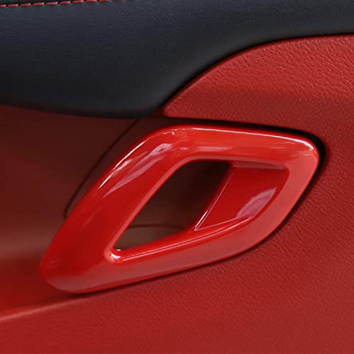 Voodonala for Challenger 2015-2023 Car Door Inner Door Handle Cover Trim Accessories for Dodge Challenger 2015-2023 (Red,ABS,2Pcs) - color: Red