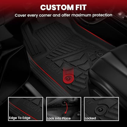 LASFIT Floor Mats 2007-2013 for Chevy Silverado/GMC Sierra 1500, 2007-2014 2500 HD 3500 HD, Gasoline only, Crew Cab, 1st Row Bucket Seat, All Weather TPE Custom Fit Car Floor Mats (2007 Only New Body) - size: Mats for 1500/2500HD/3500HD Crew Cab 2007-2013