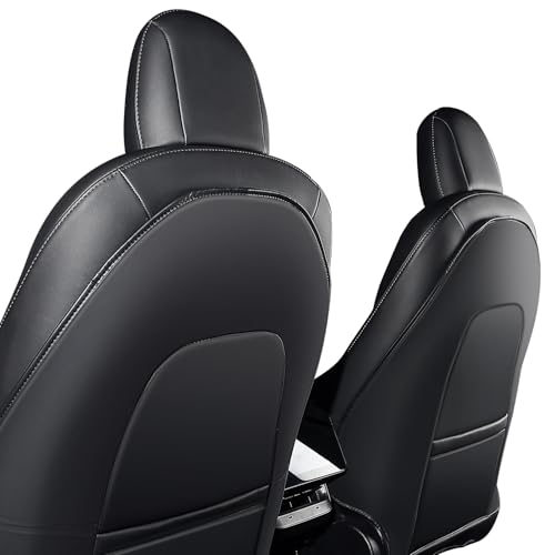 2PCS Leather Seat Back Kick Protector for Tesla Model Y/3/X/S (2020-2026) - Waterproof, Scratchproof Backseat Cover for Kids & Pets with Organizer Pocket | Easy to Clean | Dirt & Mud Protection