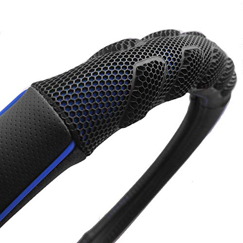 Flying Banner car Steering Wheel Cover Faux Leather Massage Universal fit 3D Honeycomb Hole Anti-Slip Sporty 15 Inches (Blue Black) - color: Blue black
