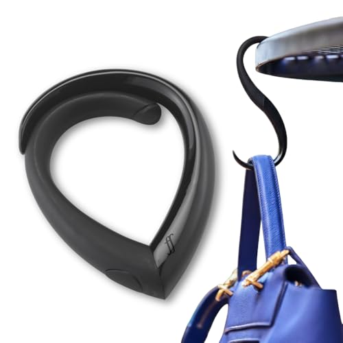 EMBRACE Dual Colour Purse Hook Hanger – Lightweight, Teardrop S Hooks | Bag Clip Holds 22 lb Bags, Backpacks, Totes | Purse Charms for Women, Men | Caviar & Onyx - color: caviar/onyx