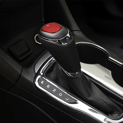 TOMALL Stainless Steel Car Gear Shift Knob Cover Compatible with Chevy Equinox 2018-2020 Shift Panel Trim Gear Lever Cover Trim for Car Interior Center Console Accessories (Red) - color: Stainless Gear-Red