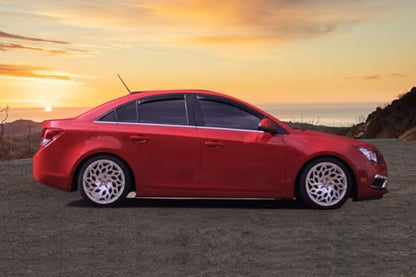 Window Visor Compatible with 2010-2015 Chevrolet Cruze 2016 Chevrolet Cruze Limited, Slim Style Acrylic Black Sun Rain Wind Guards Cover 4Pcs Set by IKON MOTORSPORTS, 2011 2012 2013 2014