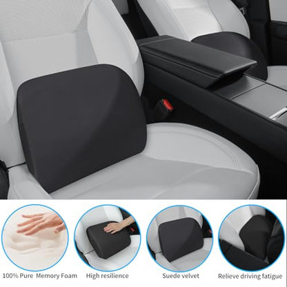 TOPABYTE Lumbar Support Pillow Ergonomic Memory Foam Lumbar Pillow for Lower Back Pain Relief - Back Cushion for Driving, Chair Support for Car, Office & Gaming Chairs (Black, 1PC)
