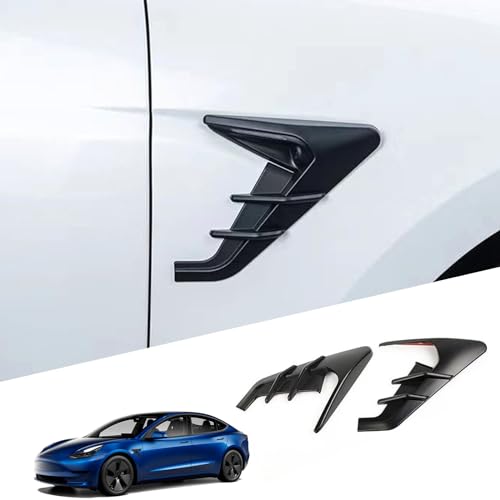 YHCDSEA for 2024 2025 2026 Tesla Model 3 Highland HW4.0 Side Camera Indicator Protection Cover Decoration Accessories fit for Tesla Model 3 with HW4.0 (Matt Black) - color: M3-Matt Black