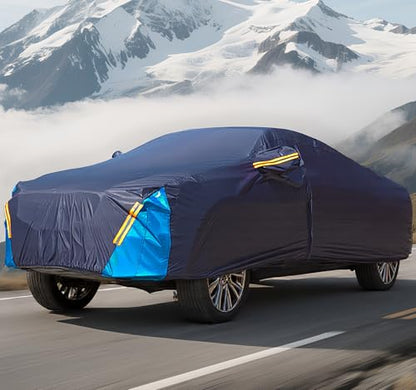 Car Cover Waterproof All Weather, 6 Layers Outdoor Full Exterior Cover Rain Sun UV Snowproof Protection with Zipper Cotton, Mirror Pocket for Chevrolet Silverado - style: Chevrolet Solod