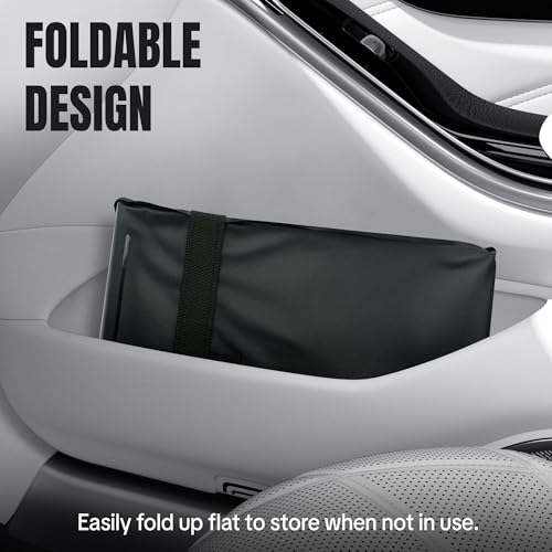 Car Trash Bag, Leakproof Waterproof Auto Garbage Container, Collapsible Portable Hanging Organizer for Car, SUV and Truck Seat Backs, 3 Gallons 9.05x6.89x10.63 Inches Black
