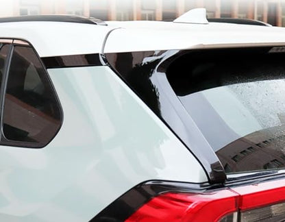 Rear Window C Pillar Side Wing Triangle Cover Trim Compatible with Toyota RAV4 2025 2024 2023 2022-2019 Exterior Car Accessories ABS 2PCS(Glossy Black Style) - color: Glossy Black Style