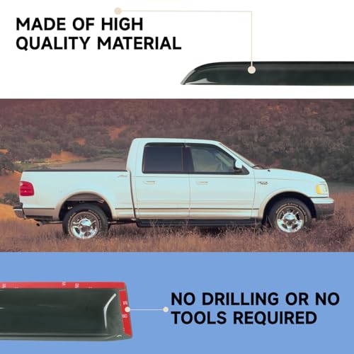 4PCS Window Rain Guards Shield Fit for 2001-2003 Ford F150 SuperCrew Cab, Outside Mount Window Vent Visors Shades, Wind Deflectors for 2002 2003 Lincoln Blackwood - size: For 2001-2003 F150 SuperCrew