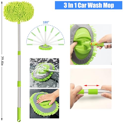 Car Detailing Kit, Car Detailing Brush Set with Wash Mop, Bendable Car Wheel Rim Cleaner Brush Set, Car Detailing Brushes, Car Wash Cleaning Tools Kit for Interior, Exterior, Wheels, Blue - size: 21pcs