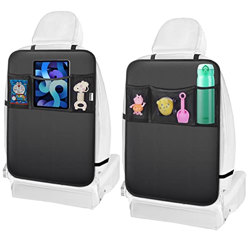 Meolsaek Kick Mats Back Seat Protector, Waterproof Oxford Seat Back Protector, Car Seat Back Protector for Kids, Back of Seat Protector for Kids Feet Car Seat (Black B -2pc) - color: Black B -2pc