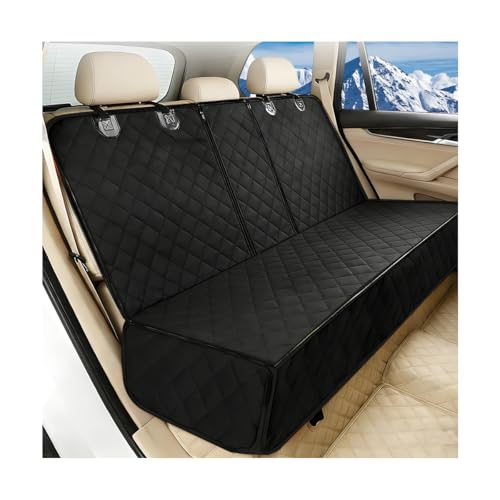 Dog Car Seat Cover for Back Seat, Waterproof Nonslip Full Protection Pets Rear Seat Protector with Side Flaps, Scratchproof Pet Auto Back Bench Cover, Universal for Vehicles (Black) - color: Black