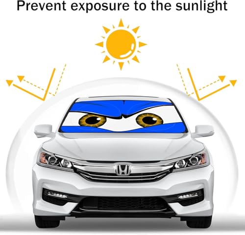eygeufg Windshield Shade, Car Sun Shade for Front Windshield (Blue, Large) - color: Angry Blue Eyes, size: Medium
