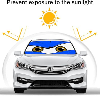 eygeufg Windshield Shade, Car Sun Shade for Front Windshield (Blue, Large) - color: Angry Blue Eyes, size: Medium