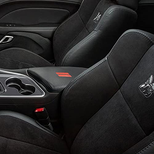 BOYUER for Dodge Challenger 2015 2016 2017 2018 2019 2020 2021 2022 2023 Center Console Cover Armrest Leather Pad Cover Automatic Car Interior Decoration Accessories（Carbon Fiber） - color: Carbon Fiber