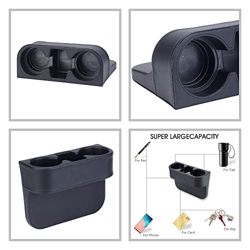 Black Multifunctional Car Cup Holder Car Seat Organizer Gap Filler Bottle Phone Storage Organizer, Black Stitching - color: Black, Black Stitching