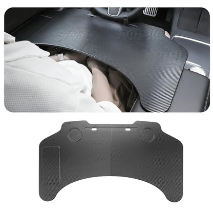 Foldable Table Tray for Tesla Model Y Juniper 2025 2026 Model 3 Highland 2024 2025 2026 Carbon Fiber Food Eating Table Tray Passenger Seat Laptop Desk for 2020-2026 ModelY & 2017-2026 Model3