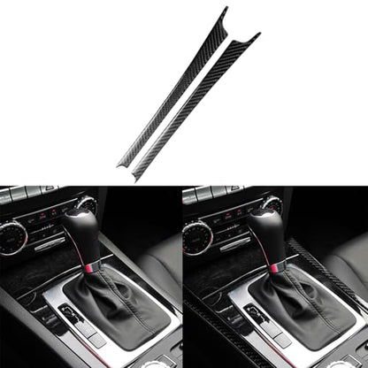 NVCNX Carbon Fiber Compatible with Mercedes-Benz C-Class W204 C250 C300 C350 C63 AMG 2008-2014 Sedan / 2012-2015 Coupe Accessories Car Gear Shift Panel Strip Cover Interior Trim Sticker Decal 2PCs - color: Gear Shift Panel Trim
